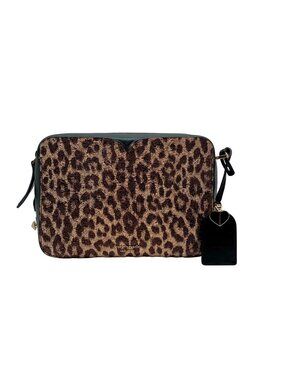 Kate Spade Candid Metallic Leopard Italian Leather Medium Camera Bag